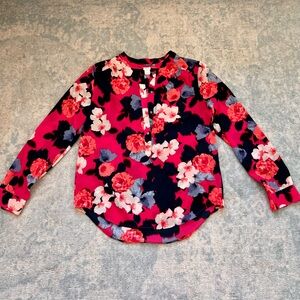 J. Crew Floral Printed Long Sleeve Blouse